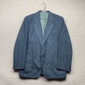 Henley Canada Teal Blue Suede Supreme Blazer Jacket Men’s 42R Sports Coat Read